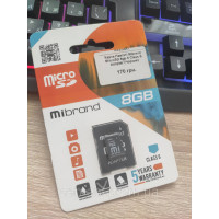 Карта памяти MIbrand 8 GB microSD с адаптером SD CLASS 6