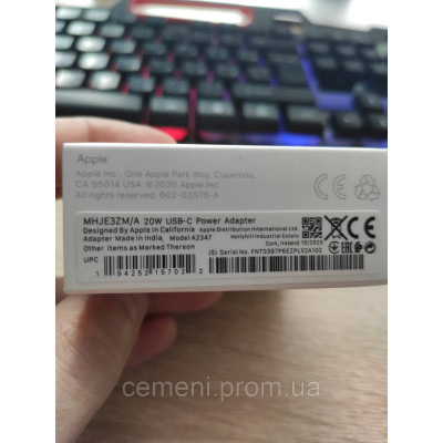 Блок питания A-Plus Quality 20W USB-C (A2347) — зарядное устройство для Apple, быстрая зарядка