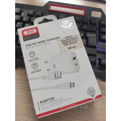 Сетевое зарядное устройство XO L81A — PD 20W + QC3.0, 2 USB (Type-C + USB-A), белое