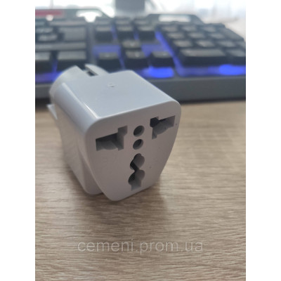 Переходник с розетки США на евро 10A 250V | Адаптер питания (белый, техупаковка)