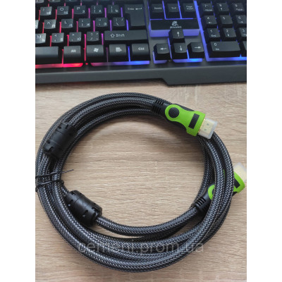 HDMI кабель 3 м v1.4 в оплётке | Безбрендовый HDMI шнур для TV, ПК, приставок