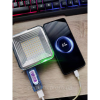 Фонарь Power Bank светодиодный с магнитом, солнечной панелью