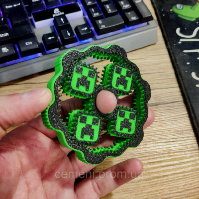 Спиннер Майнкрафт PLA эко пластик антистресс игрушка Minecraft fidget spinner 3D печать